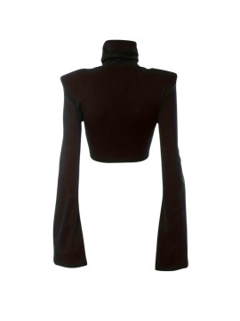 Haut manches longues évasé à col roulé