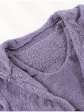 Ensemble pyjamas 3pièces en fourrure violet