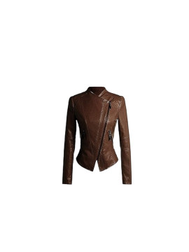 Veste en cuir foncé