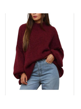 Pull trico rouge bordeaux