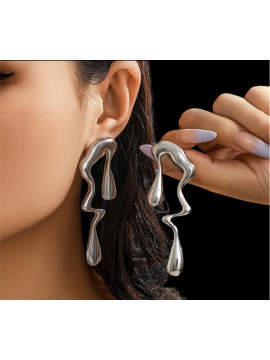 Boucles pendantes argenté