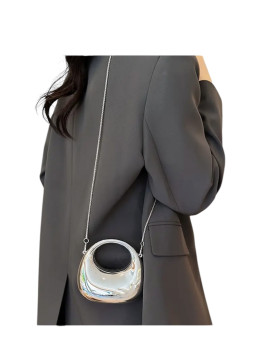 Sac argenté avec sangle à chêne