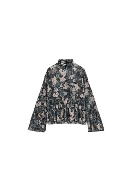 Haut large à manches larges  fleuri