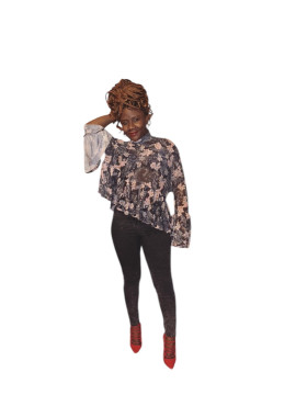 Haut large à manches larges  fleuri