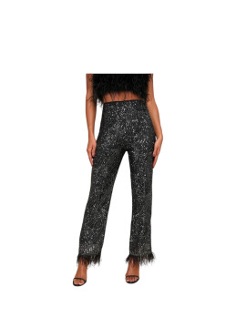 Pantalon à paillettes avec froufrou