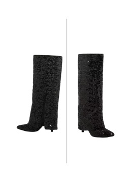 Bottes tendance pointure 38 à sequins avec fermeture