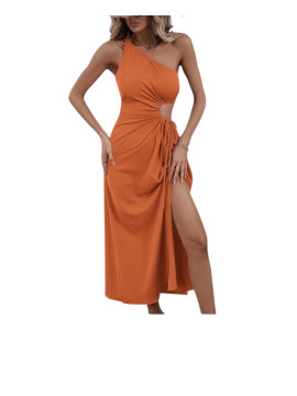 Robe longue fondue de côté avec attache