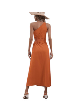 Robe longue fondue de côté avec attache