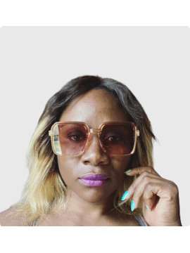 Lunettes de soleil carré marron