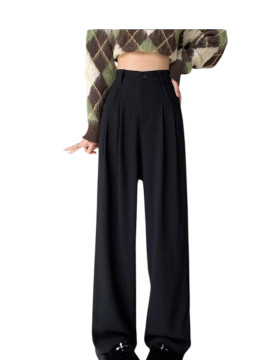 Pantalon à jambes larges  taille haute noir