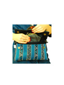 Sac unique bleu noir en tissu avec chêne