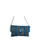 Sac unique bleu noir en tissu avec chêne