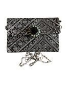 Sac unique noir blanc en tissu avec chêne