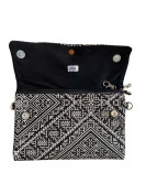 Sac unique noir blanc en tissu avec chêne