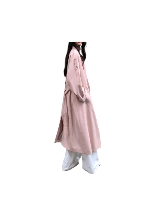 Veste menteau trench couleur rose bonbon
