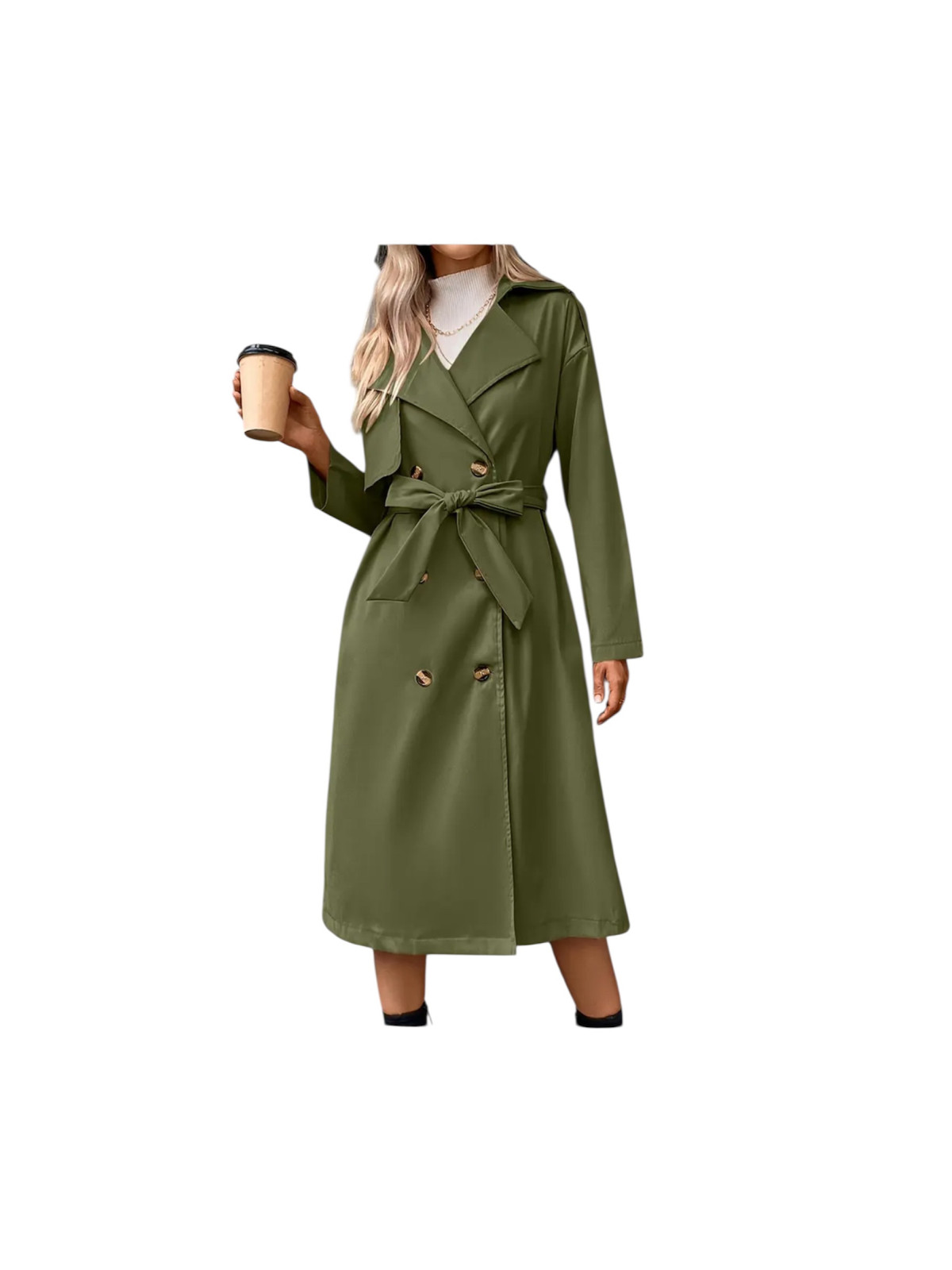 Veste menteau trench couleur vert