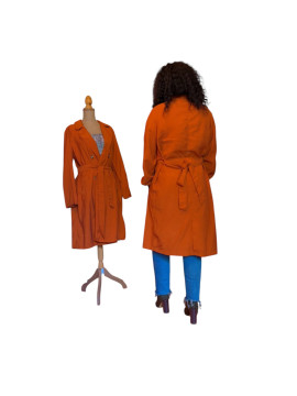 Veste menteau trench couleur orange