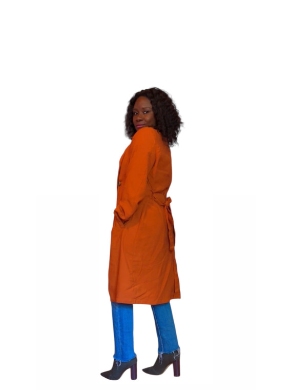 Veste menteau trench couleur orange