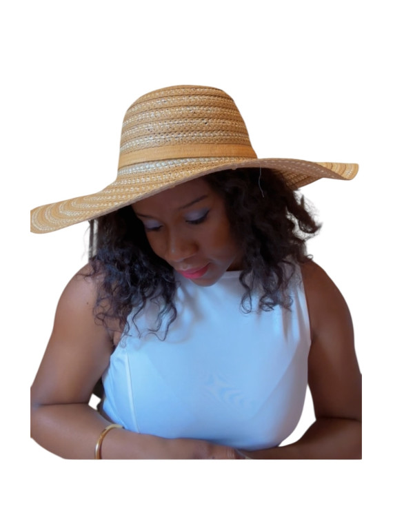 Chapeau crochet en paille