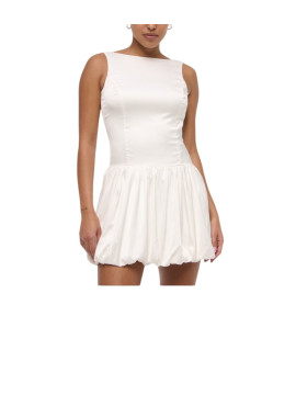 Robe élégante ourlet bouffante couleur blanc