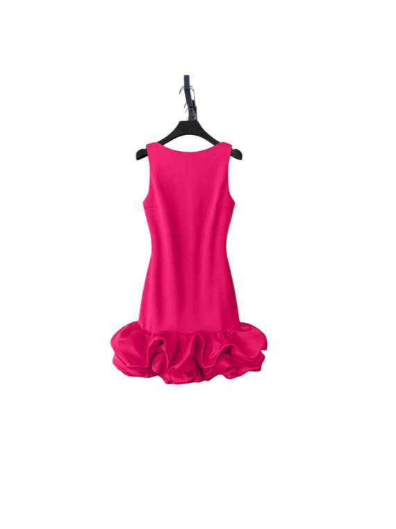 Robe élégante ourlet bouffante couleur