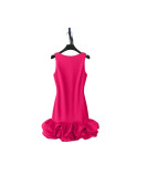 Robe élégante ourlet bouffante couleur
