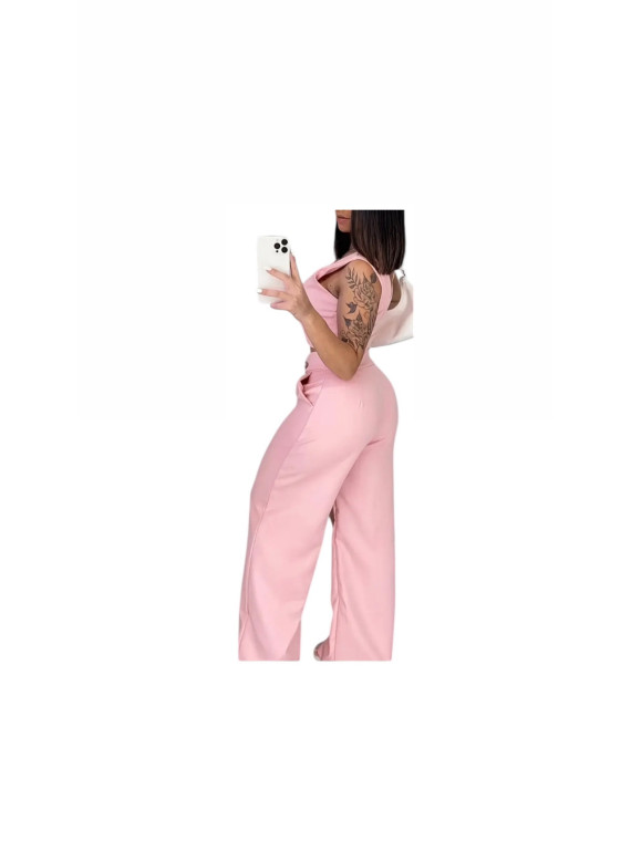 Ensemble Élégant pour Femme avec Haut Ajusté à Boutons et Pantalon Taille Haute