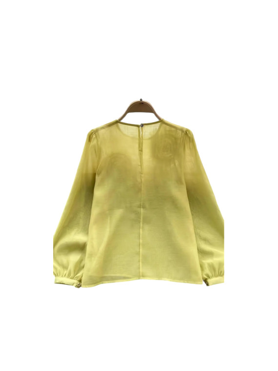 Chemise transparente couleur vert