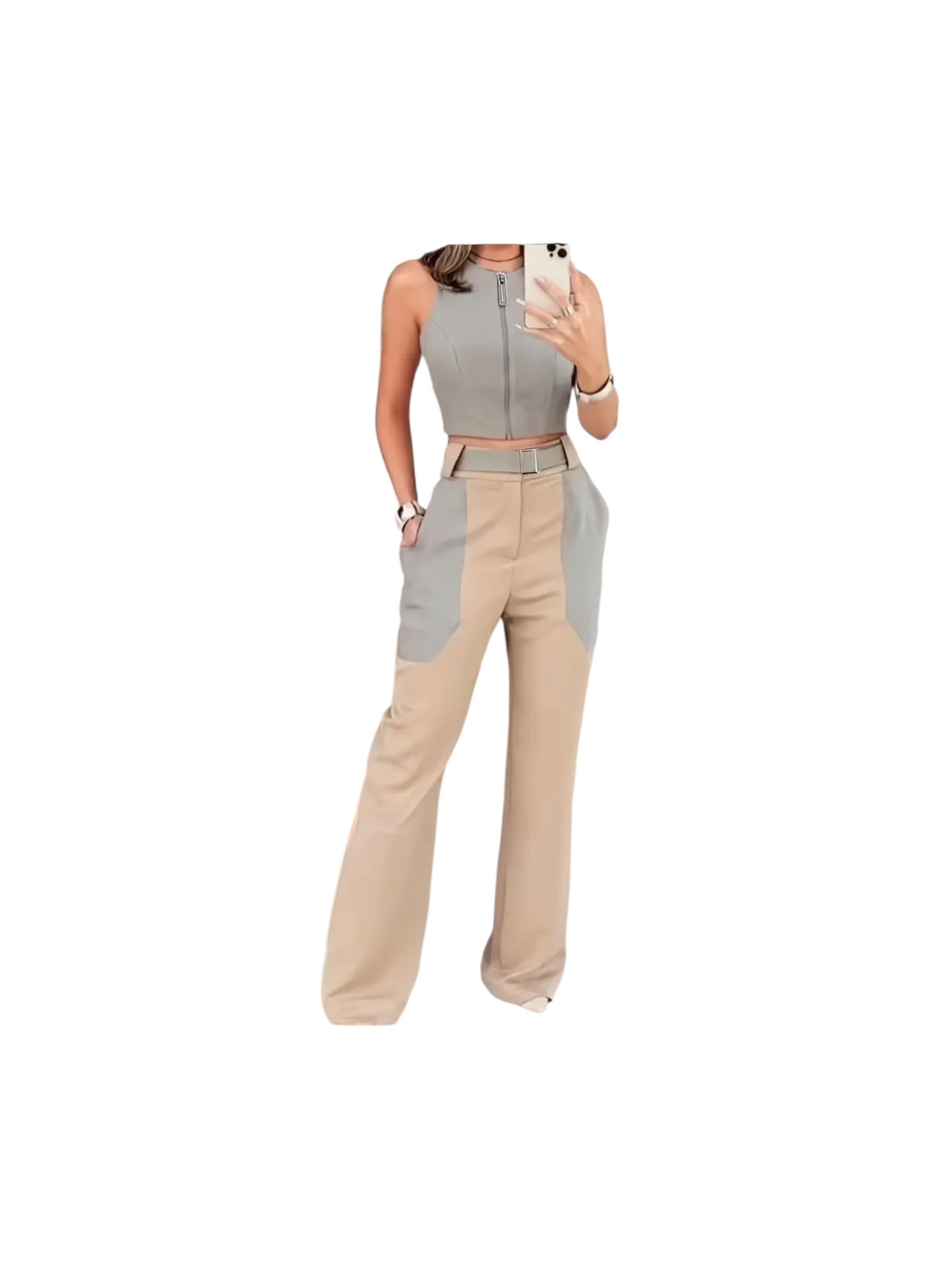 Ensemble de haut sexy sans manches et dos nu