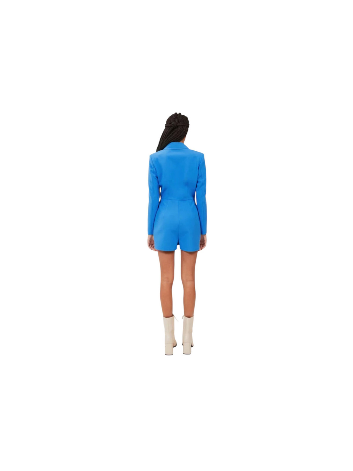 Combinaison short style tailleur  couleur bleu