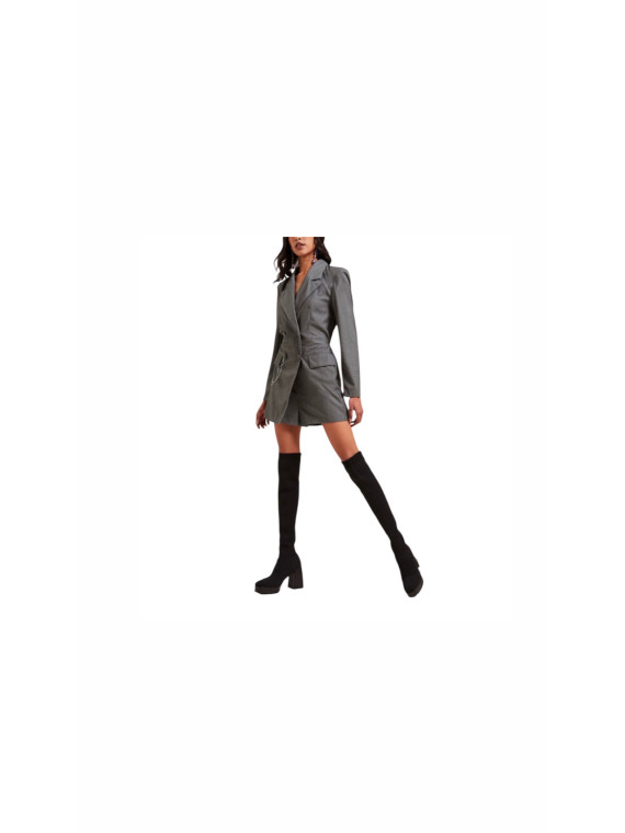 Combinaison short style tailleur couleur gris