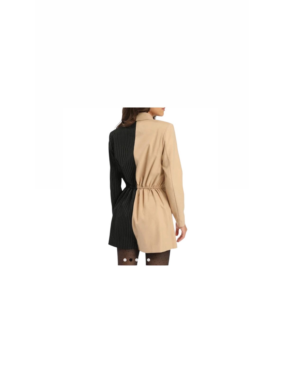 Combinaison short style tailleur couleur noir,belge