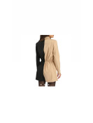 Combinaison short style tailleur couleur noir,belge