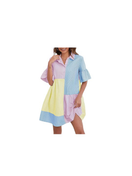 Robe chemisier élégante multicolore