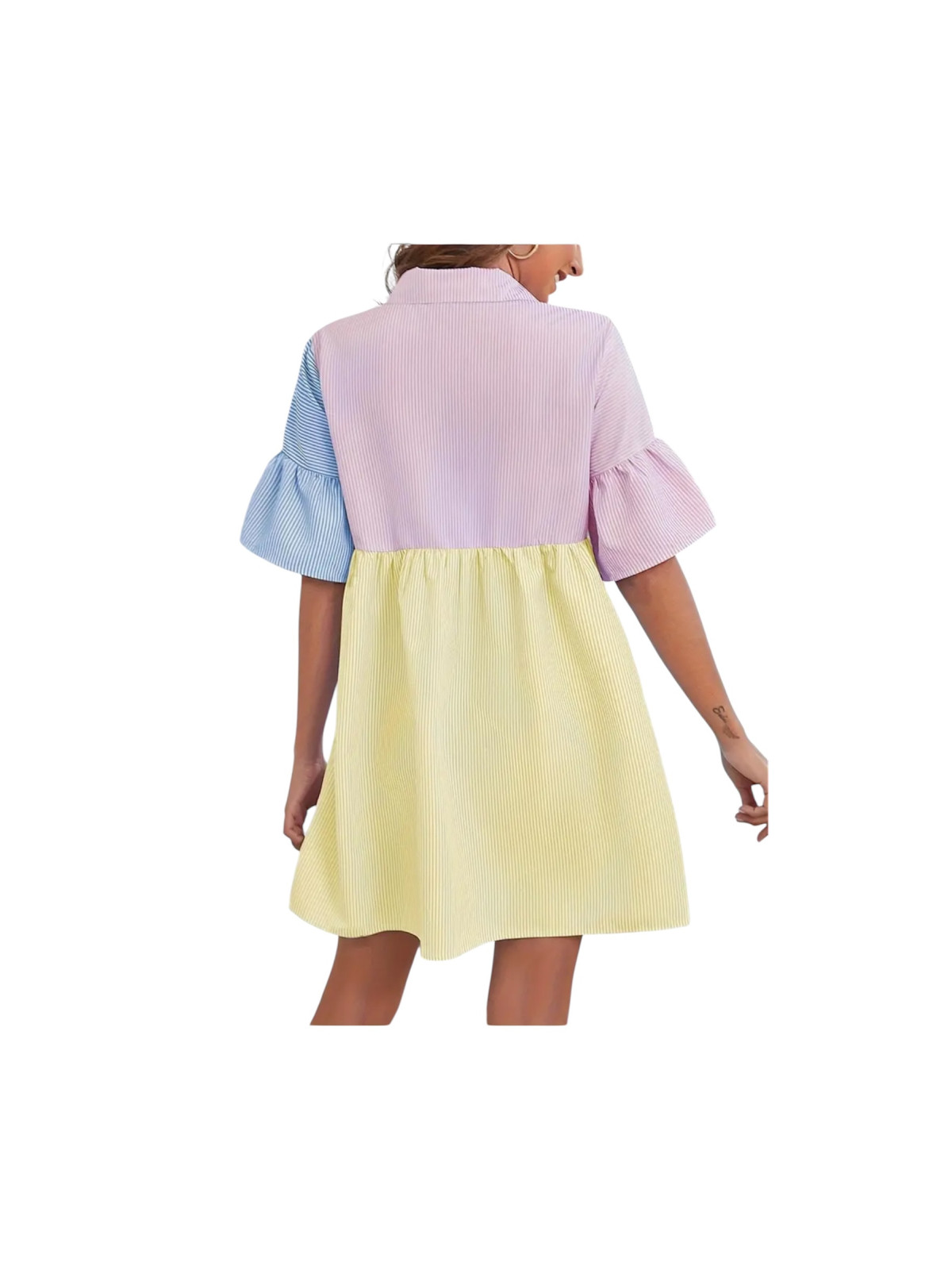Robe chemisier élégante multicolore