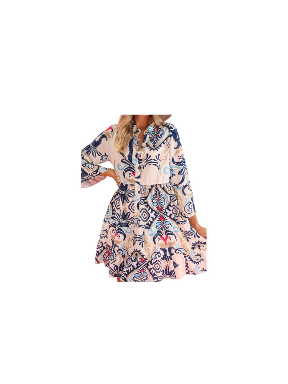 Robe chemisier élégante à fleurs multicolores