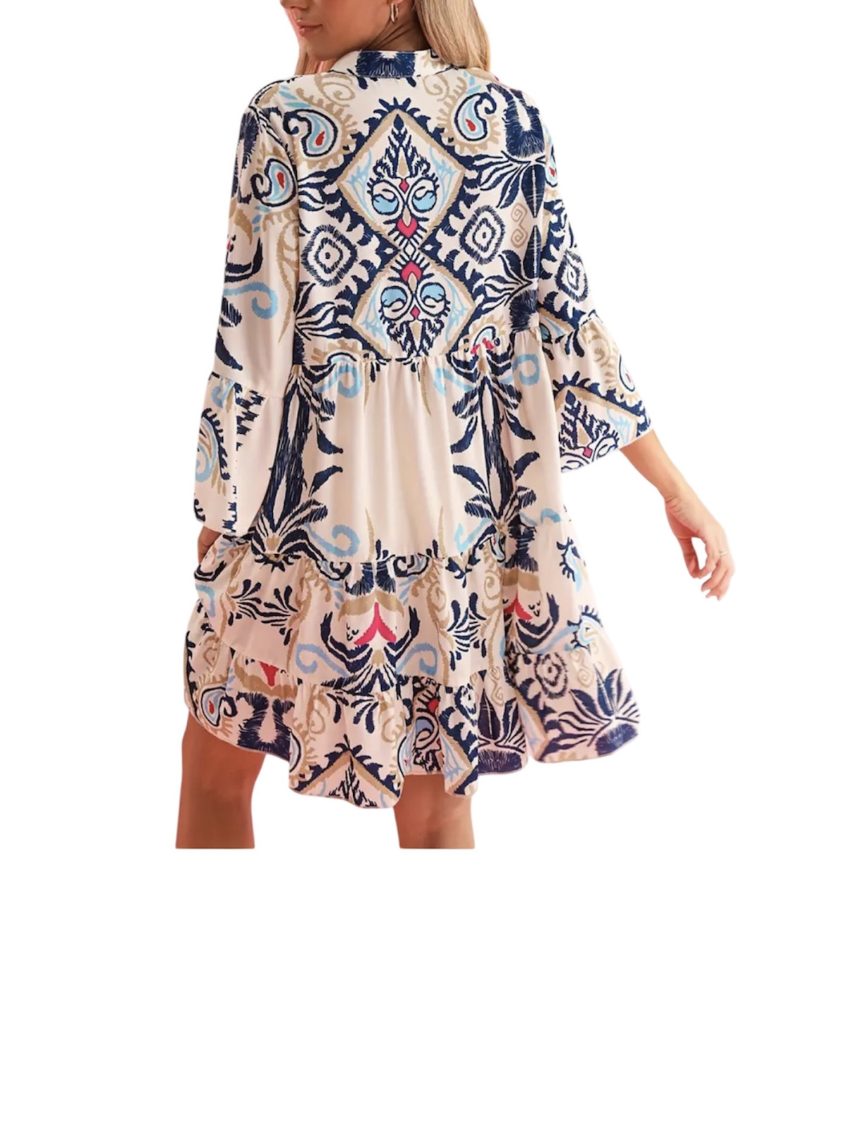 Robe chemisier élégante à fleurs multicolores