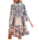 Robe chemisier élégante à fleurs multicolores