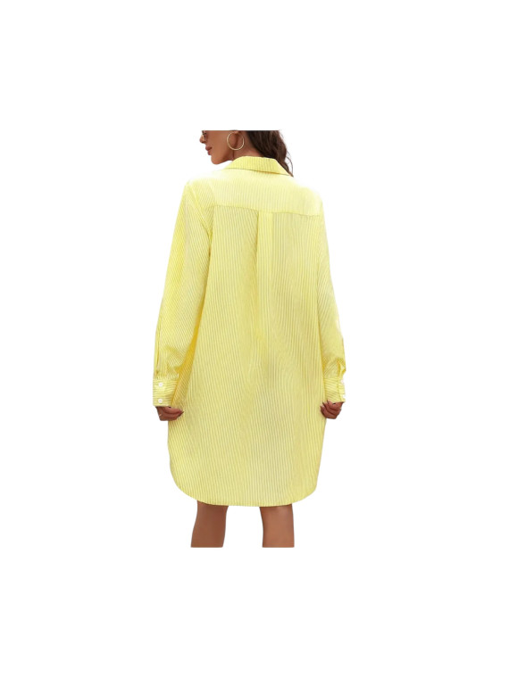 Robe chemisier élégante  couleur jaune