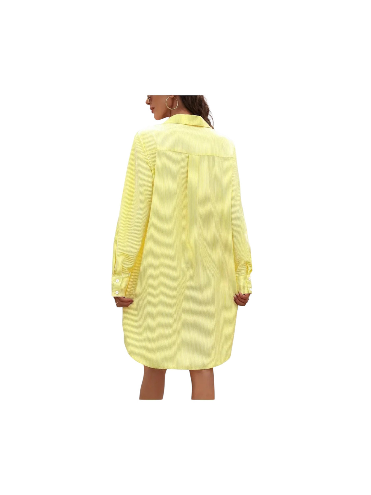 Robe chemisier élégante  couleur jaune