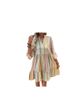 Robe chemisier élégante multicolore