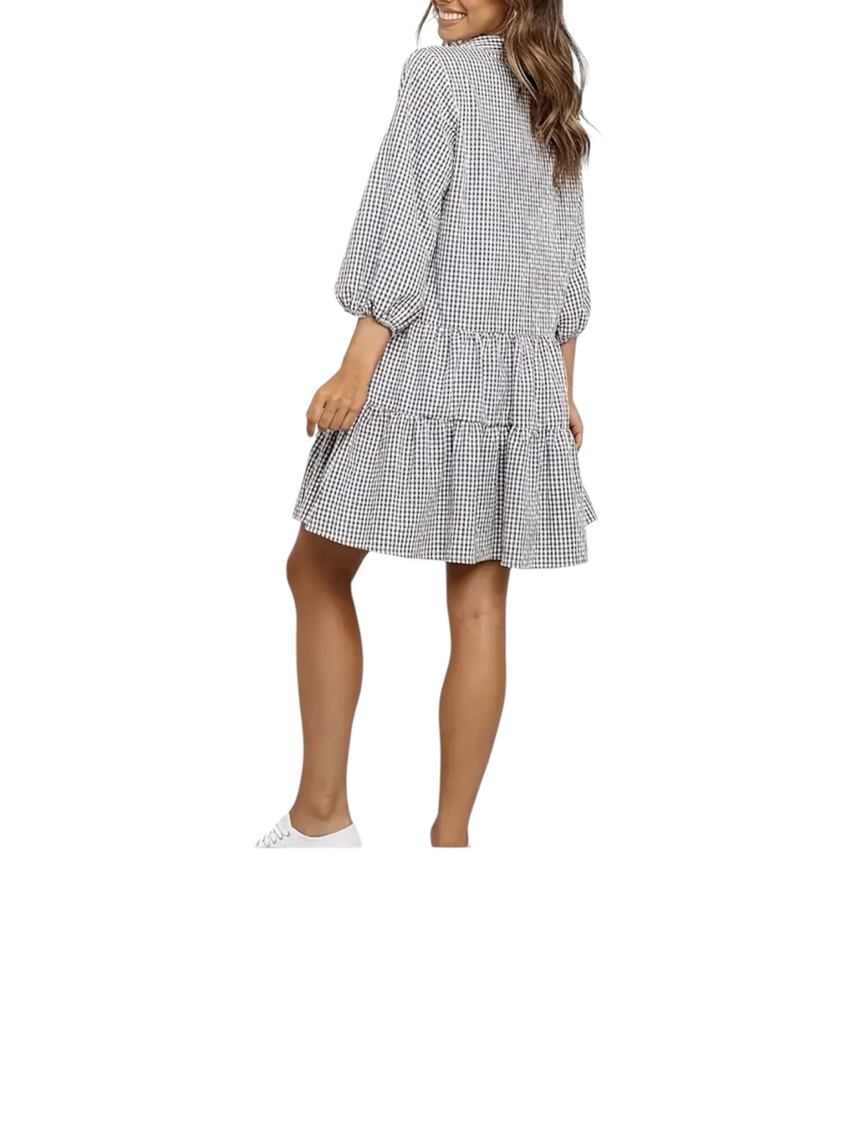 Robe chemisier élégante noir blanc
