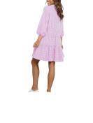 Robe chemisier élégante rose blanc