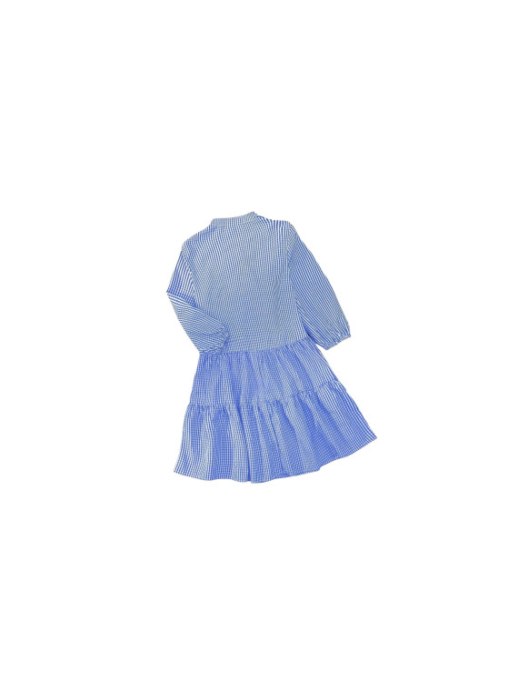 Robe chemisier élégante bleu blanc