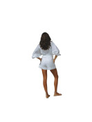 Combinaison courte une pièce couleur blanc avec attache manche large