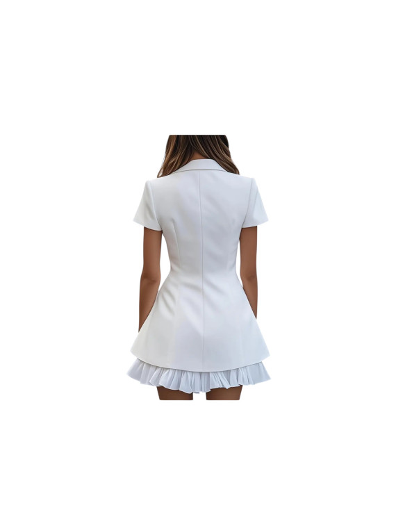 Robe tailleur manches courte couleur blanc