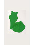 Ensemble 2Pièces  couleur vert Imprimé Los Angeles, Body Décolleté Sans Manches et Short