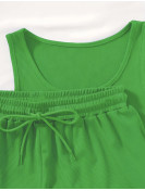 Ensemble 2Pièces  couleur vert Imprimé Los Angeles, Body Décolleté Sans Manches et Short