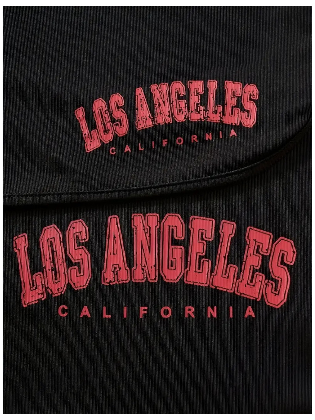 Ensemble 2Pièces couleur noir Imprimé Los Angeles, Body Décolleté Sans Manches et Short