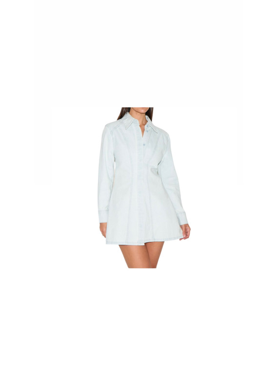 Robe jeans moulante couleur blanc